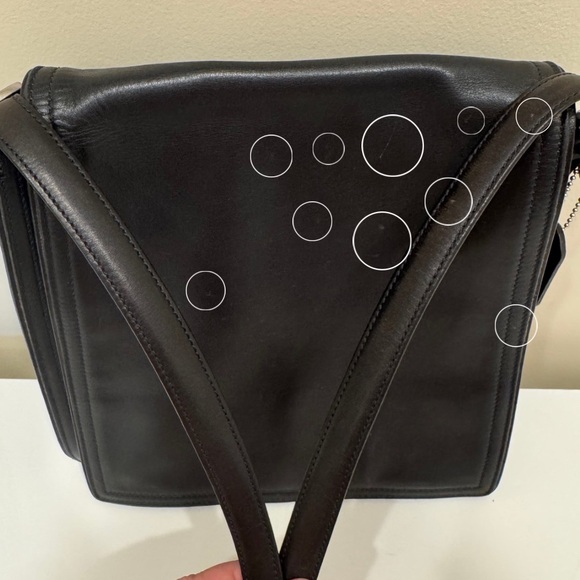 Early 90s Vintage Coach Legacy Flap Messenger Bag
Black Leather (Style J92-6147) - Picture 14 of 15